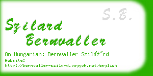 szilard bernvaller business card